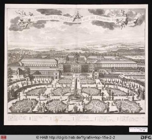 [Schloss Salzdahlum]: Vue et perspective de Salzthalen avec ses environs du cote de jardin.