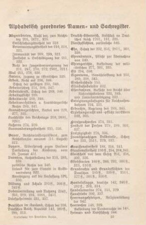 Alphabetisch geordnetes Namen- und Sachregister
