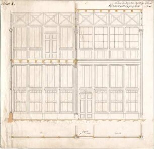 Voit, August von; München; Glaspalast - Eingangshalle - Seitenwand (Grundriss, Schnitt)