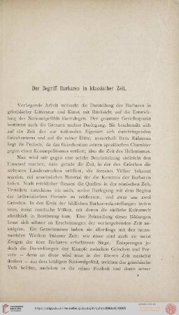 Der Begriff Barbaren in klassischen Zeit