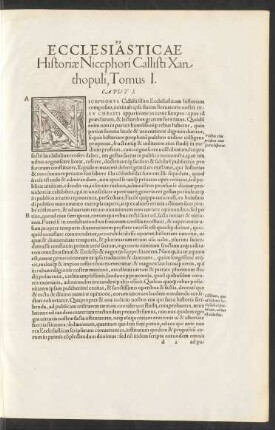 Ecclesiasticae Historiae Nicephori Callisti Xanthopuli, Tomus I.