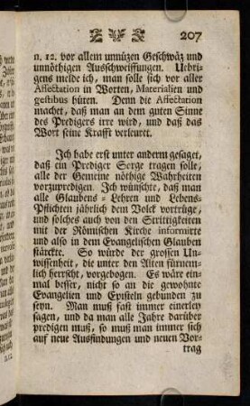 207-218, Ich habe erst unter anderm gesaget, daß ein Prediger Sorge ...