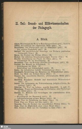 II. Teil: Grund- und Hilfswissenschaften der Pädagogik