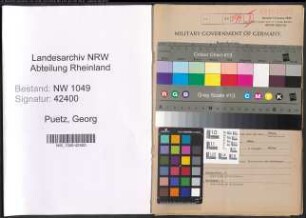 Entnazifizierung Georg Puetz , geb. 18.10.1893 (Lagerist)