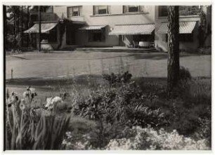 Garten Dr. Haas, Berlin-Dahlem: Blick von Pflanzung zum Haus