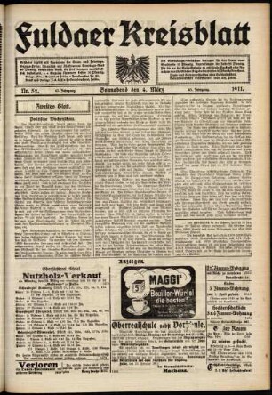 Zweite Ausgabe vom Samstag, den 04. März 1911.