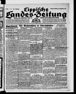 Lippische Landes-Zeitung : ältestes und weitverbreitetes Blatt des Landes und der angrenzenden Bezirke