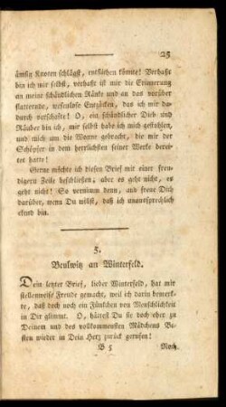 5. Beulwitz an Winterfeld.