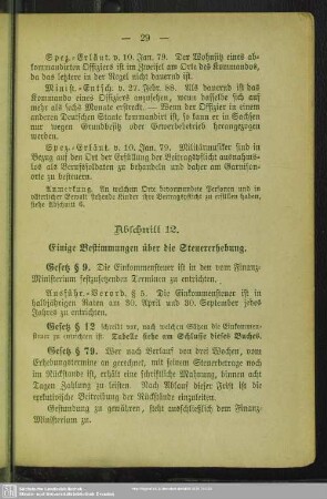 Abschnitt 12. Einige Bestimmungen über die Steuererhebung