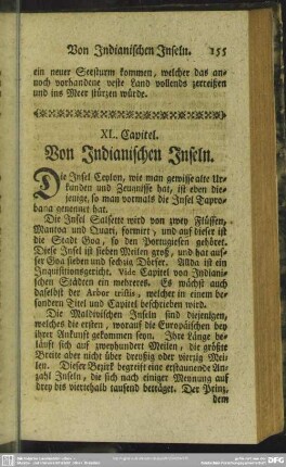 XL. Capitel. Von Indianischen Inseln