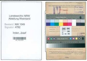 Entnazifizierung Josef Inden , geb. 08.12.1892 (Verwaltungsangestellter)