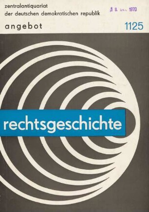 Nr. 1125: Rechtsgeschichte