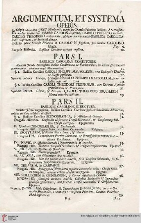 Argumentum, et systema operis