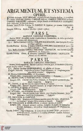 Argumentum, et systema operis