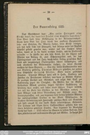 VI. Der Bauernkrieg 1525.