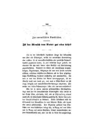 Zur moralischen Kunstlehre : Ist der Mensch von Natur aus gut oder böse?