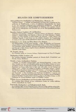 Beilagen der Schriftgiessereien
