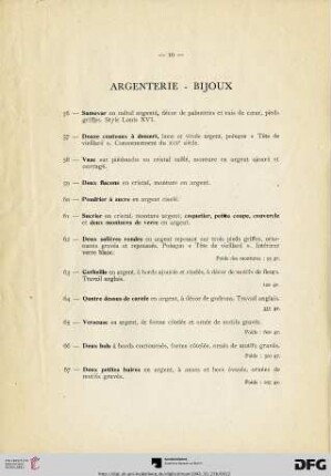 Argenterie - Bijoux