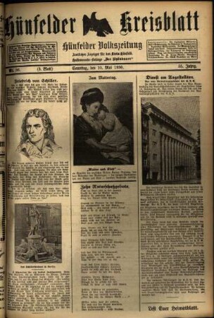Dritte Ausgabe vom Samstag, den 10. Mai 1930.