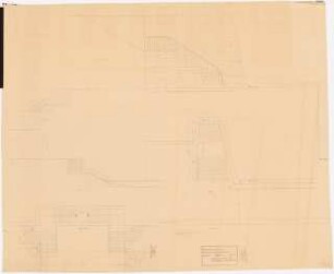 Bundesgartenschau 1955, Kassel: Lageplan, Ansichten der Treppen am Ehrenmal 1:50