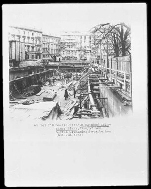 Der U-Bahnhof Leipziger Platz in Berlin-Mitte im Bau