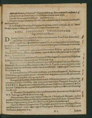 Libri Theologici Theologorum Augustanae Confessionis.