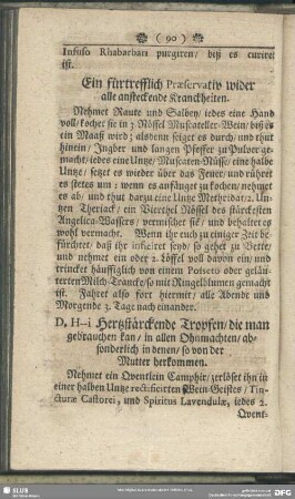 Ein fürtrefflich Praeservativ wider alle ansteckende Kranckheiten