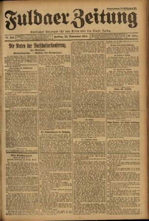 Ausgabe vom Freitag, den 23. November 1923.