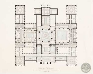 Parlament: Grundriss in Tribünenhöhe, 1:200
