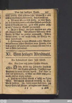 XI. Vom heiligen Abendmahl.