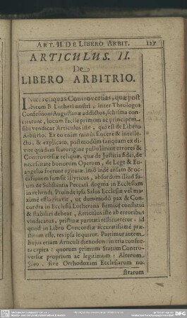 Articulus. II. De Libero Arbitrio
