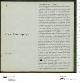 Programm 6. Monatsabschnitt 1959/1960