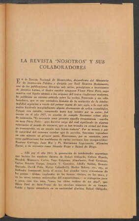 La revista "Nosotros" y sus colaboradores