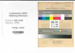 Entnazifizierung Josef Lange , geb. 30.01.1906 (Moebelkaufmann)