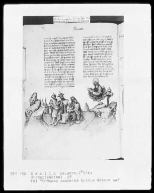 Historienbibel des Alten Testaments — Moses schreibt Gottes Gebote auf, Folio 79verso
