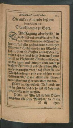 Die ander Tugendt deß andern Gebotts: Dancksagung zu Gott.