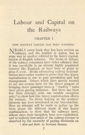 Labour and Capital on the Railways
