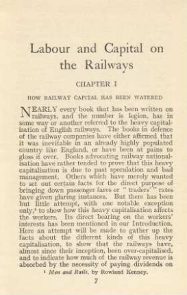 Labour and Capital on the Railways