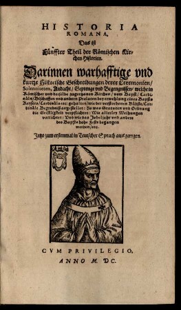 Historia romana. Das ist Fünffter Theil der Römischen Kirchen Historien.
