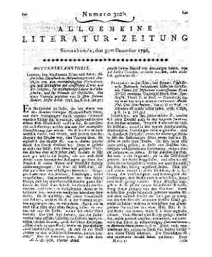 Monatsregister vom December 1786