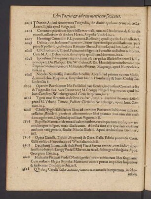 Libri Poetici & ad rem metricam facientes.