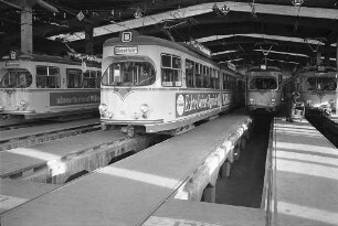 Straßenbahndepot der Verkehrsbetriebe Karlsruhe in der Tullastraße