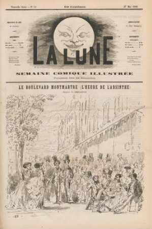 Le Boulevard Montmartre (l'heure de l'absinthe) Dessin de Benassit