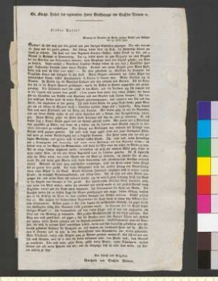 Brief von Goethe, Julius August Walter von an Goethe, Johann Wolfgang von
