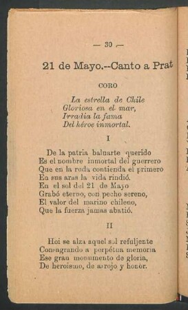 21 de Mayo. -- Canto a Prat