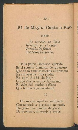 21 de Mayo. -- Canto a Prat