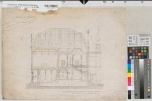 Münster (Münster) Akademie Blatt 6 Schnitt 1875 1 : 100 47 x 63 Zeichnung Staatshochbauamt Münster