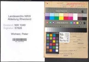Entnazifizierung Peter Wicharz , geb. 10.07.1891 (Werkmeister)