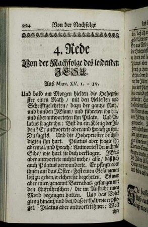 4. Rede Von der Nachfolge des leidenden Jesu.