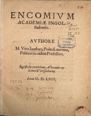 Encomium Academiae Ingolstadiensis